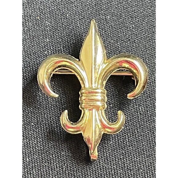 Vintage Fleur De Lis Brooch 1/20 12K Gold Filled GF Pin